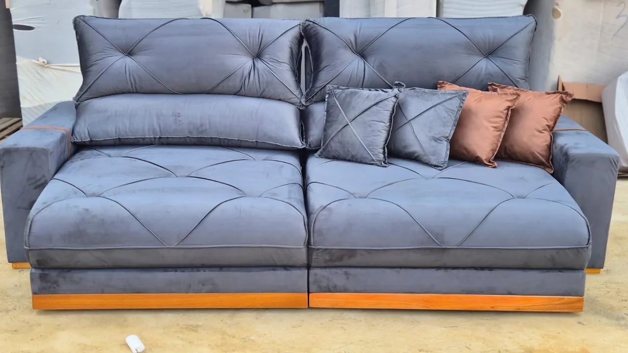 Sofa de luxo 2,90 muito top novo !! - Foto 4