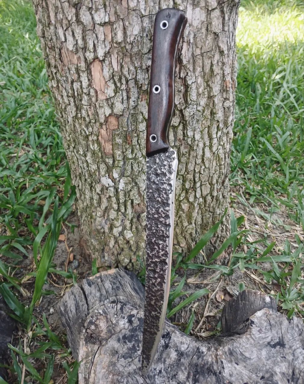 Faca Churrasqueiro Chefe Profissional em Aço Forjado com Cabo em Madeira - Foto 2