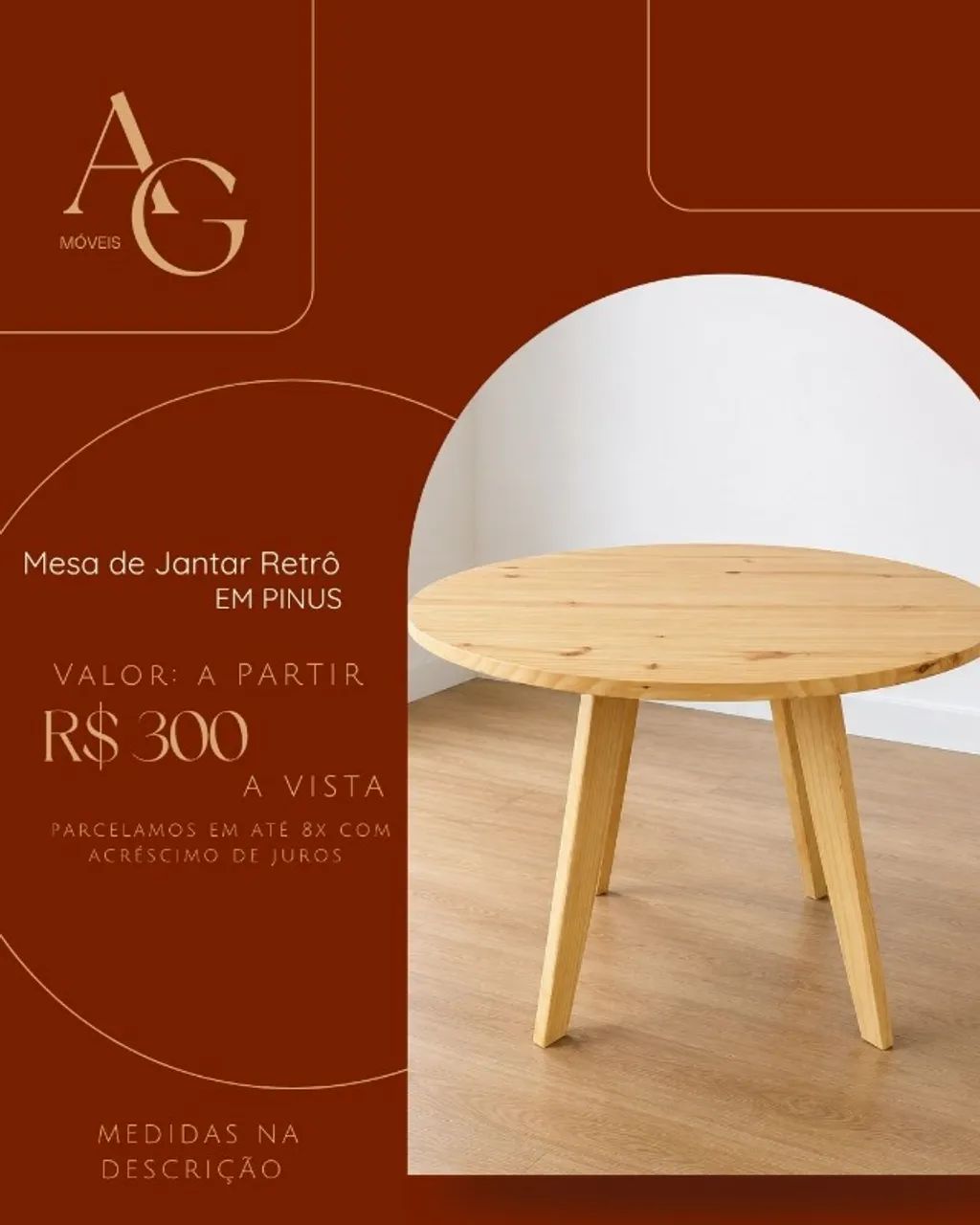 Mesa de Jantar em Pinus - Padrão