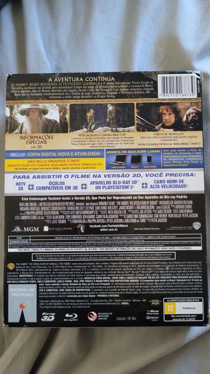 2 Dvd 3D e BluRay O HOBBIT - Foto 3