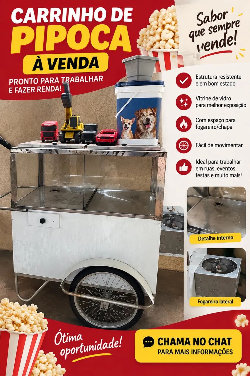 ? CARRINHO DE PIPOCA À VENDA! ? - Foto 3