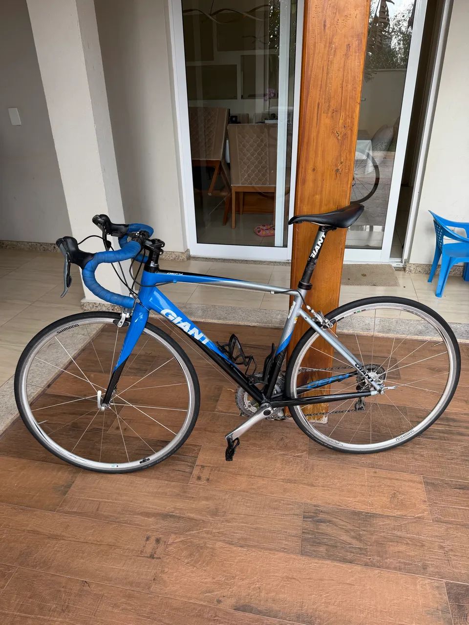 Bicicleta giant 54 road speed estrada grupo tiagra bike azul