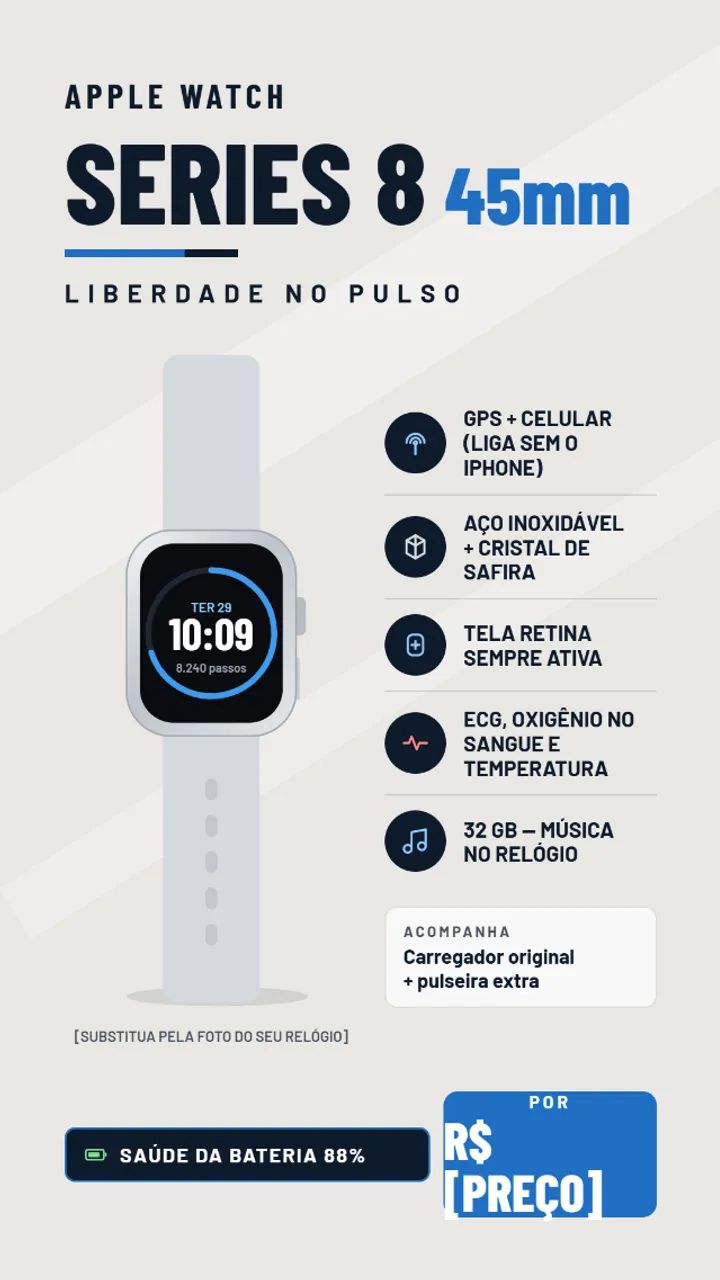 APPLE WATCH 8 GPS+CELULAR 45MM