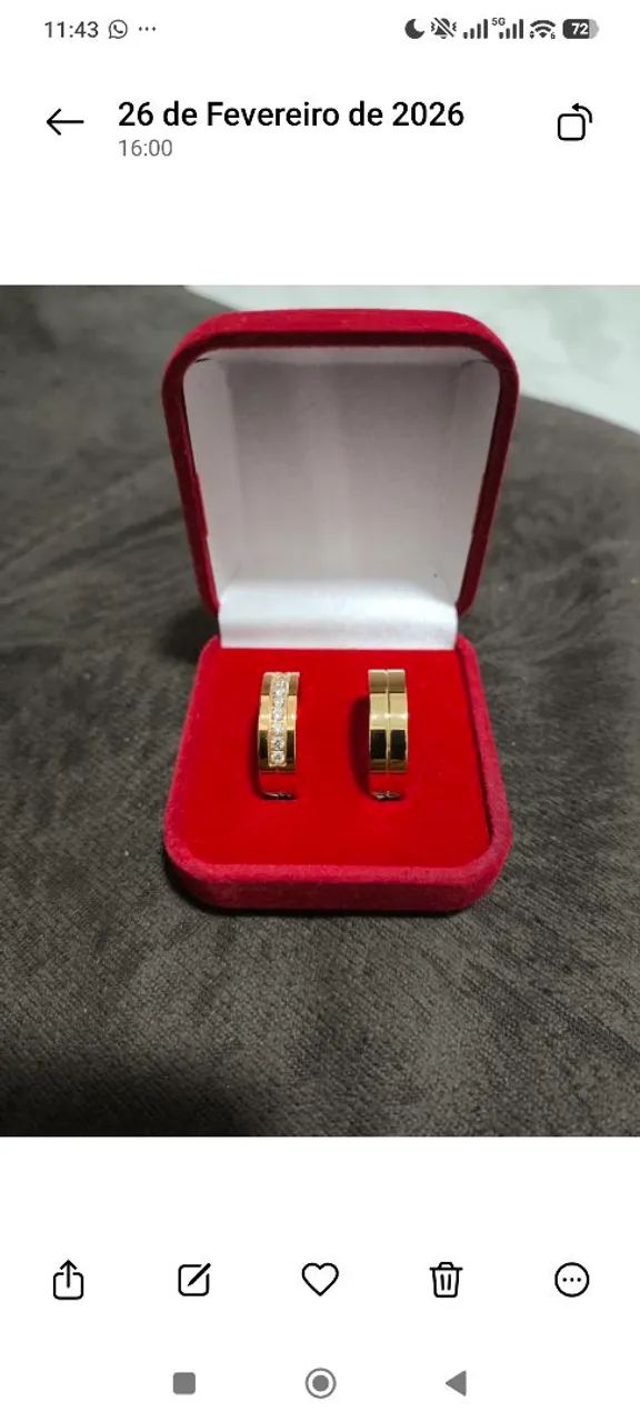 Par de Alianças Folheadas a Ouro 18k - Foto 3