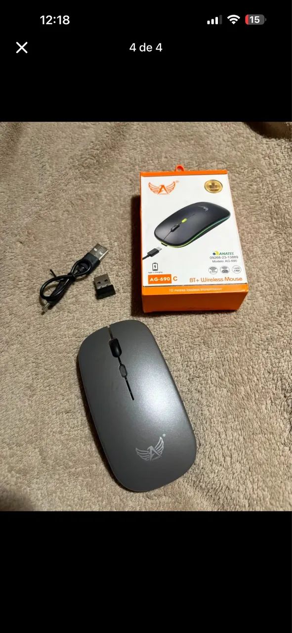 Mouse Sem Fio Bluetooth Recarregável Ltomex AG-690