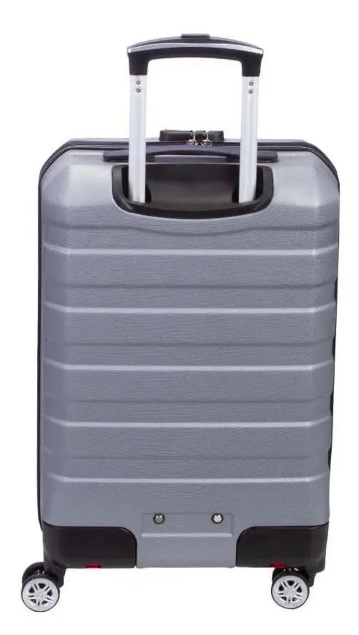 Mala de Viagem Bordo 10 kg ABS com Rodas 360° Wheeless 2T - Prata e preta - Foto 5