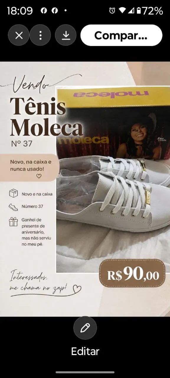 TÊNIS DA MOLECA NOVO - Foto 2