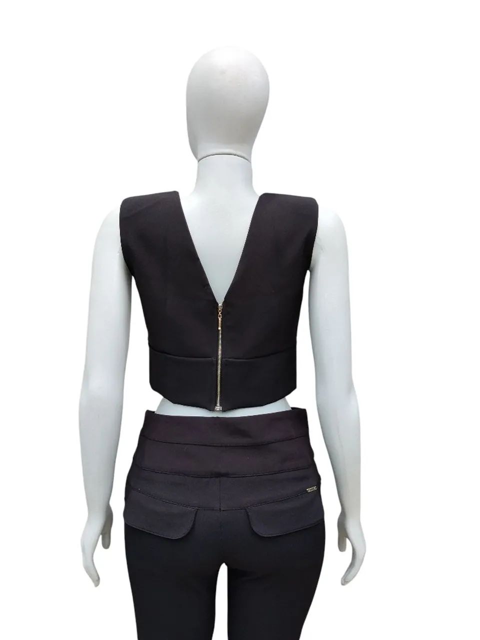 Conjunto Preto Cropped+ Calça Preta M - Foto 5