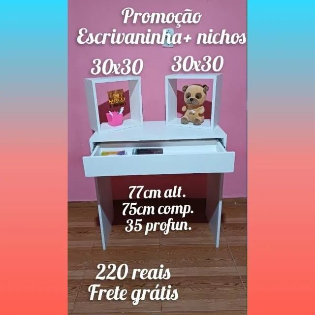 Promoção escrivaninha + nichos