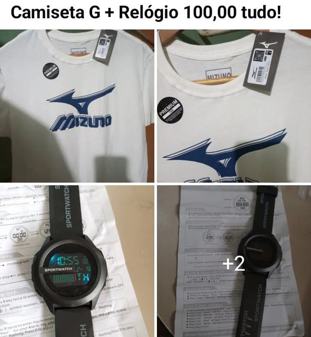 Camiseta G + Relógio tudo por 100