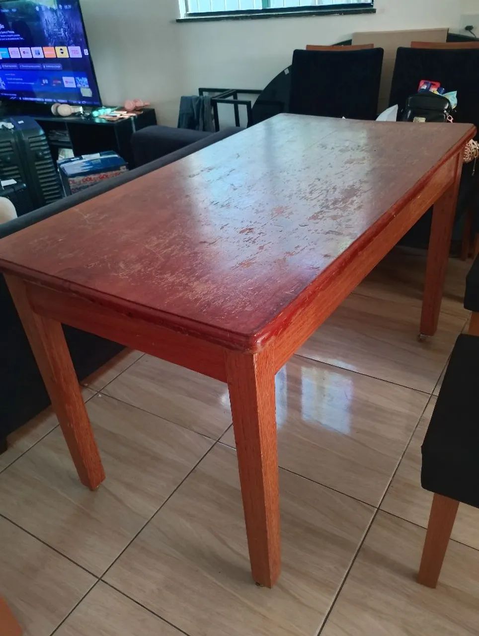 Mesa de madeira com rodinhas  - Foto 2