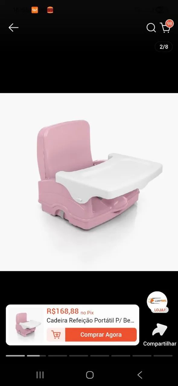 Cadeira de alimentação para bebê 
