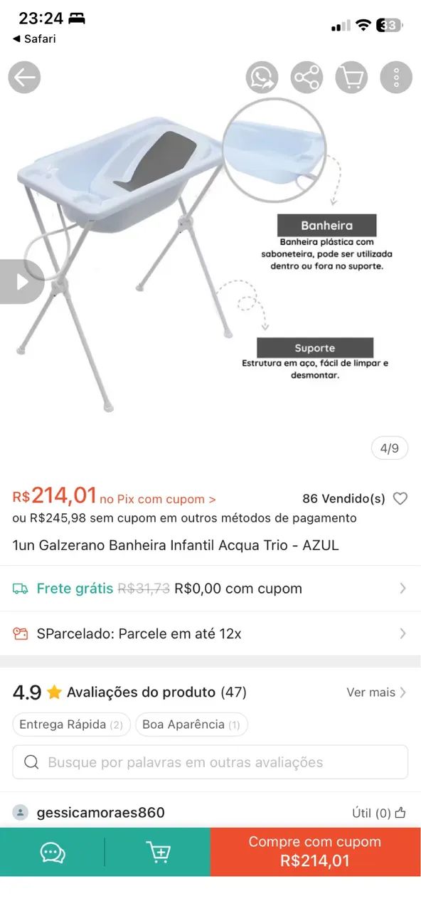 Banheira de banho infantil 
