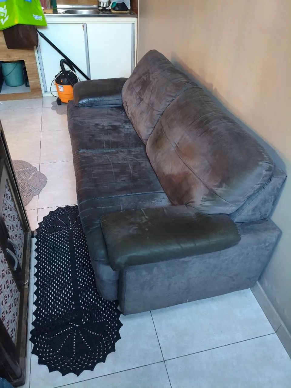 Sofá Cinza Chenille - Foto 2