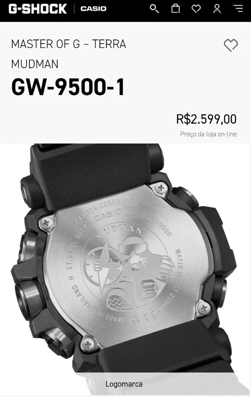 RELÓGIO CASIO G SHOCK MUDMAN CARBON CORE GUARD ORIGINAL  - Foto 2