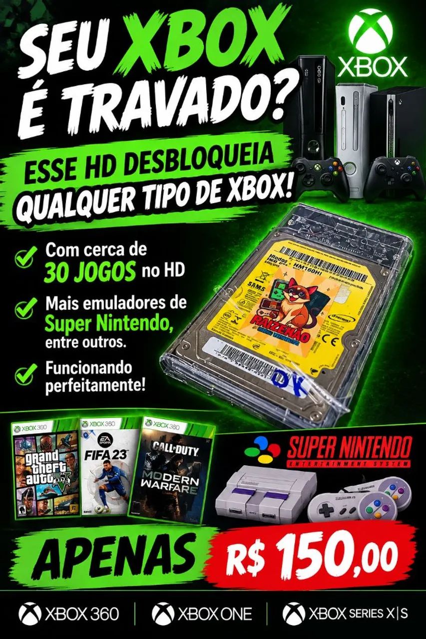 HD destrava qualquer aparelho xbox360