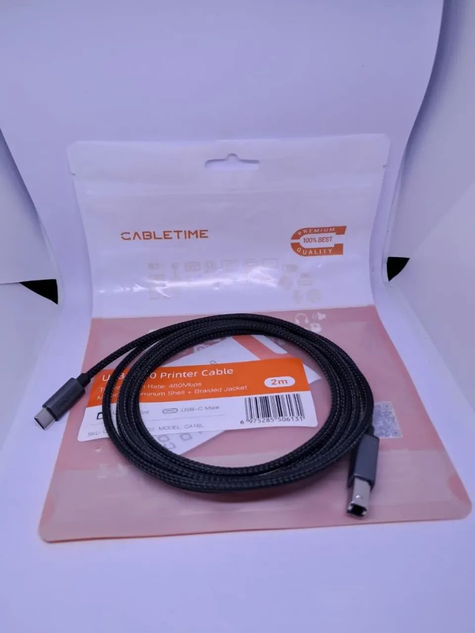 Promoção!!! Cabo USB Tipo C Para Impressora Cabletime 2m
