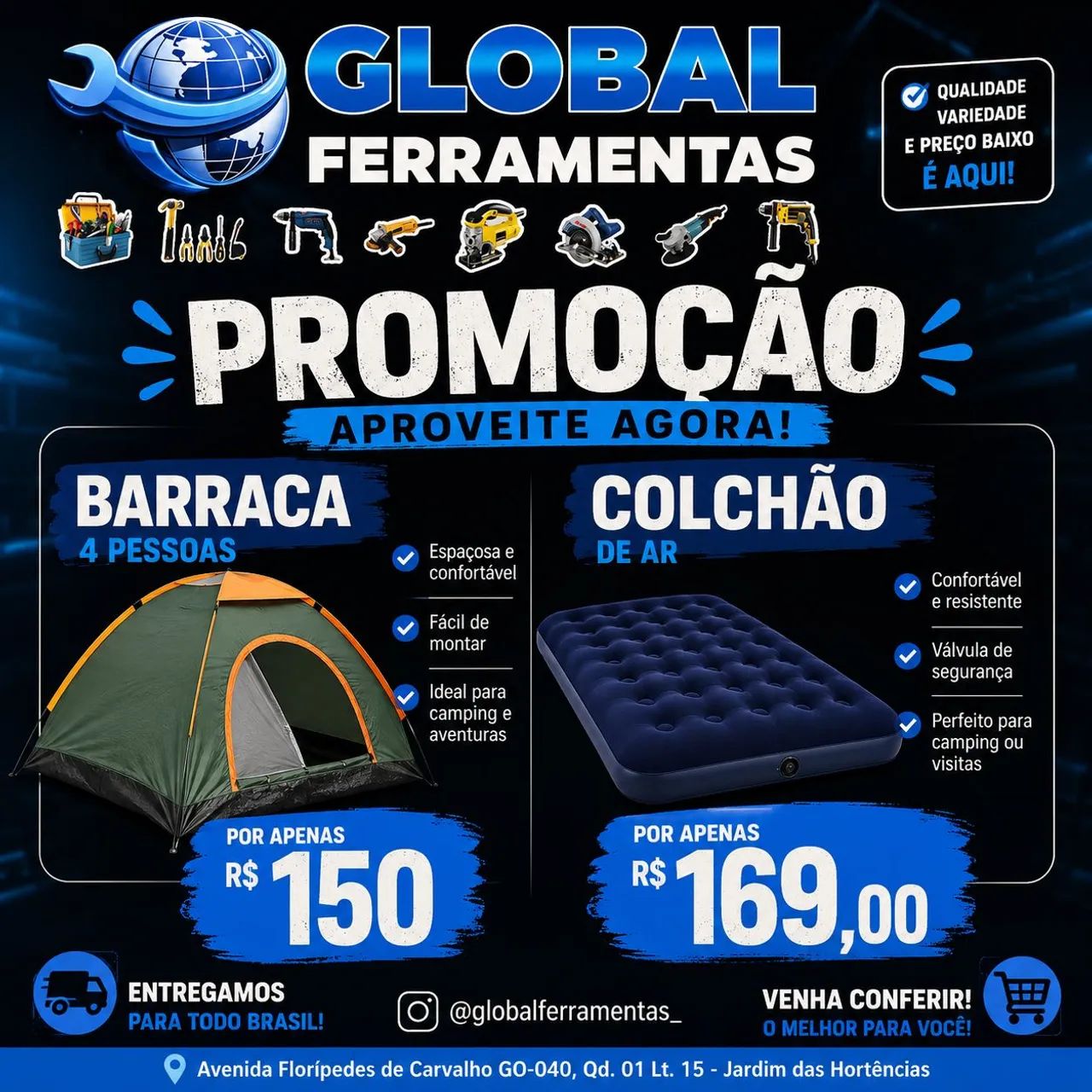 Barraca e colchão de ar