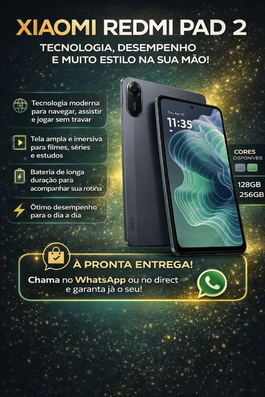 Tablet Xiaomi Redmi Pad 2 Grafite 8/256Gb  (Original, Lacrado)  - Foto 2