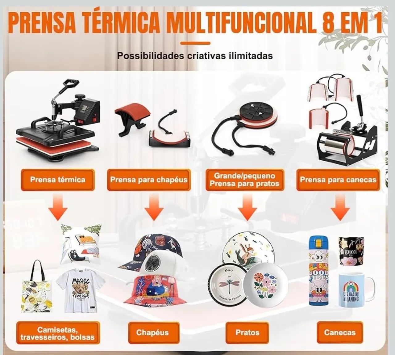 Prensa térmica de camisetas 8 X 1 - Foto 2