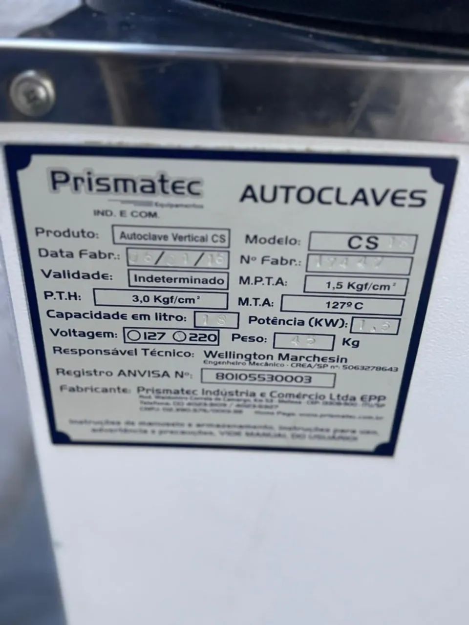 Autoclave vertical prismatec cs18 - Foto 3