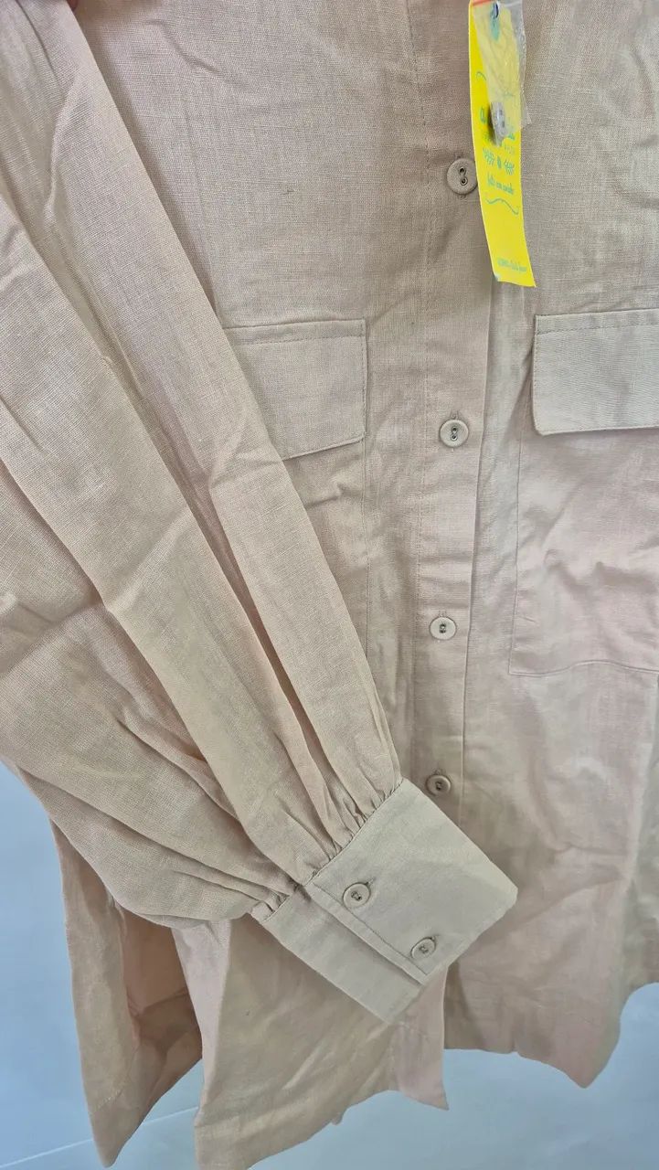 Camisa Bege Souk MANGA longa FARM - Foto 2