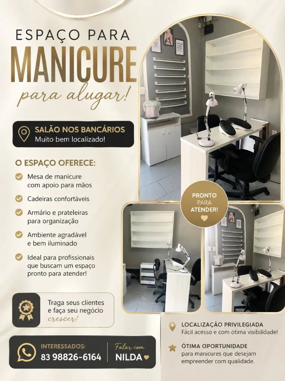 Espaço para Manicure para Alugar - Salão nos Bancários