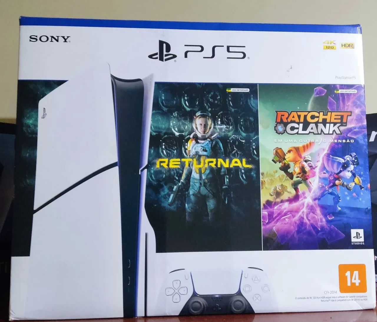 PS5 Slim com leitor 1TB + Jogo - Impecável - Caixa e Nota