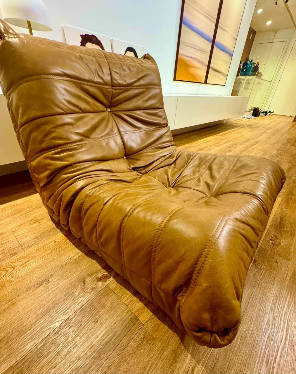 Poltrona Nirvana em Couro Marrom Westwing Collection - Foto 5