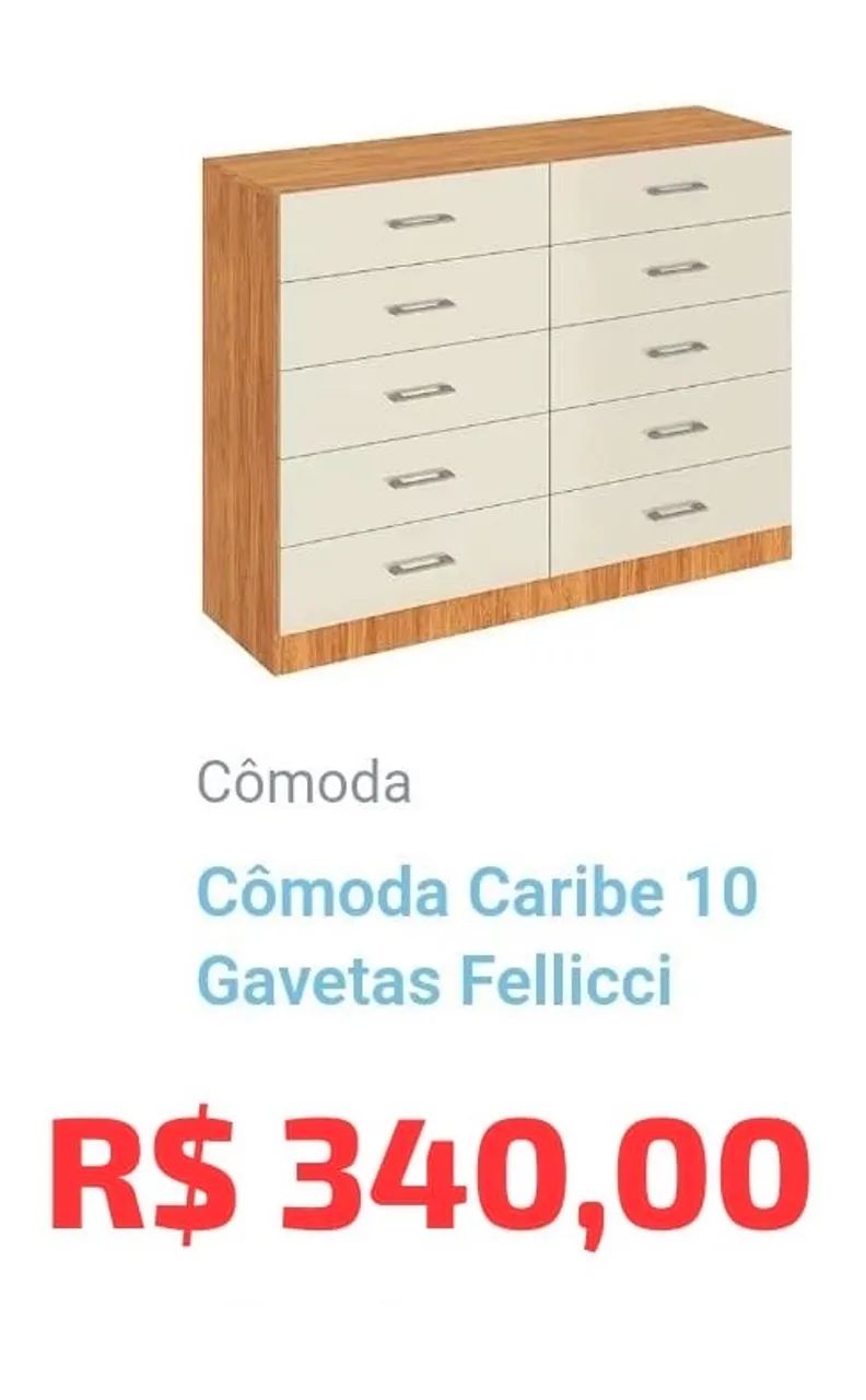 Caribe Dresser (10 Drawers) - Delivery throughout RJ