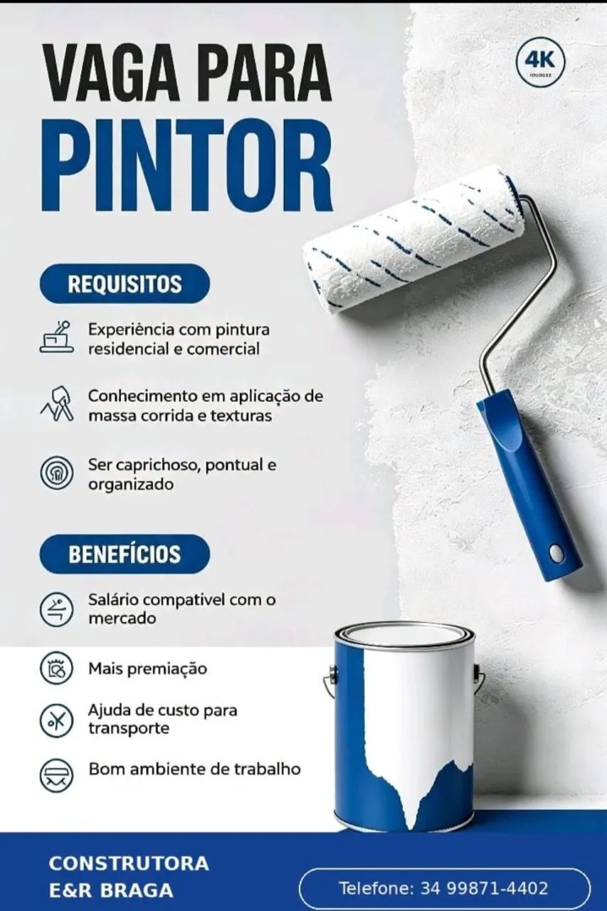 Vagas para emprego de pintor 
