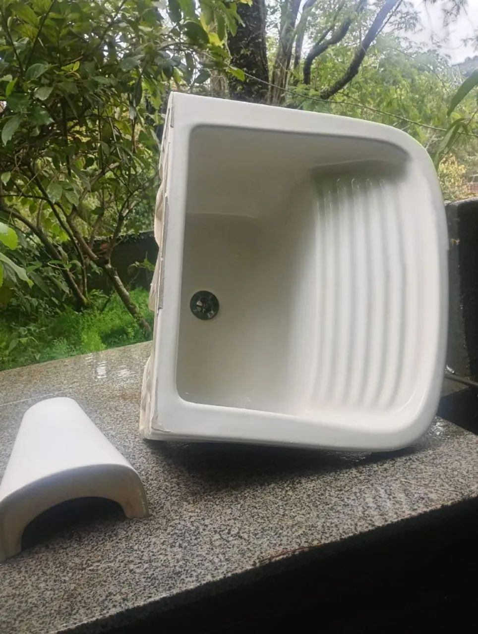 Tanque de lavar roupa Celite com coluna - Foto 2