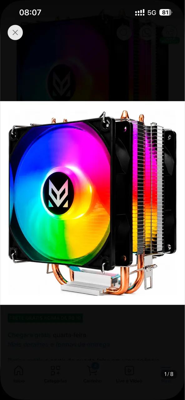 CPU Cooler Rainbow + 4 fans rainbow - Foto 2