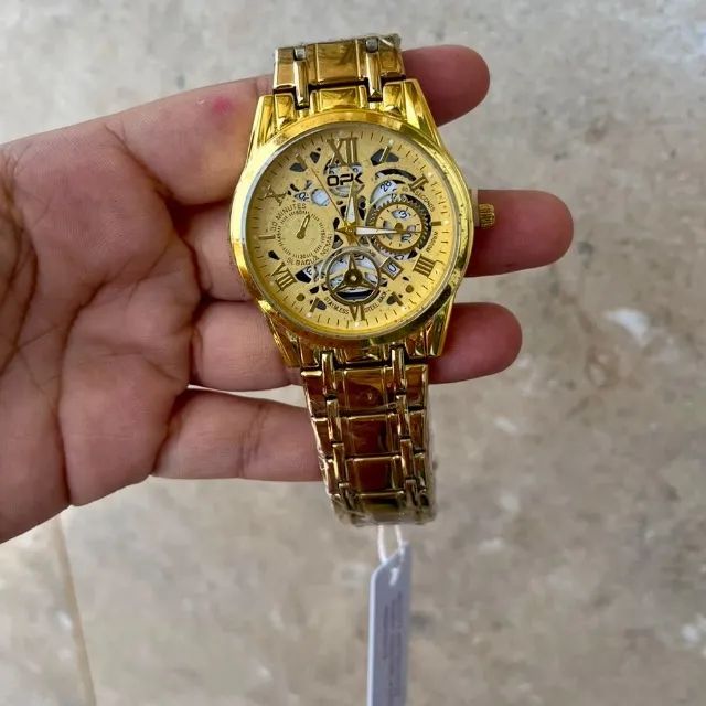 Relogio de luxo OPK Dourado - Ofertas
