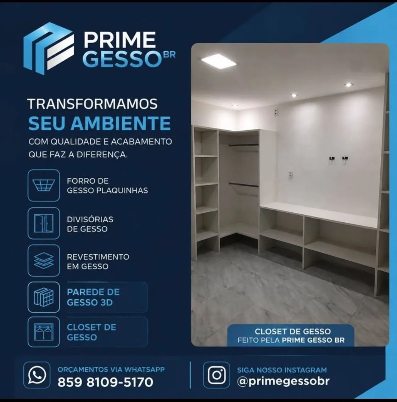 Closet de gesso 100% do seu jeito 