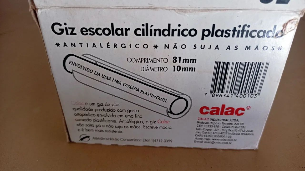 Caixa de giz escolar branco com 50 unidades  - Foto 3
