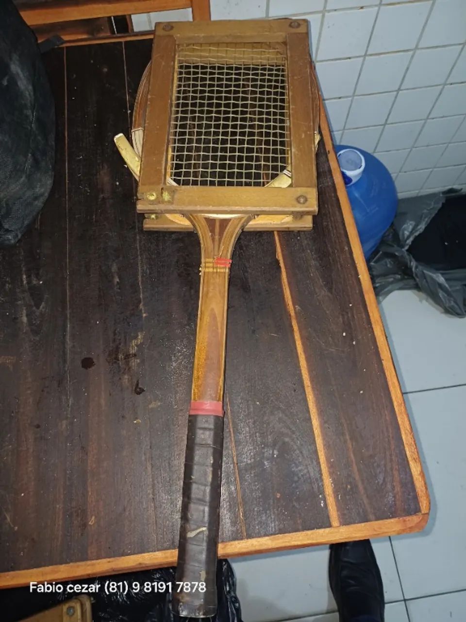 Raquete de tênis antiga p - Foto 5