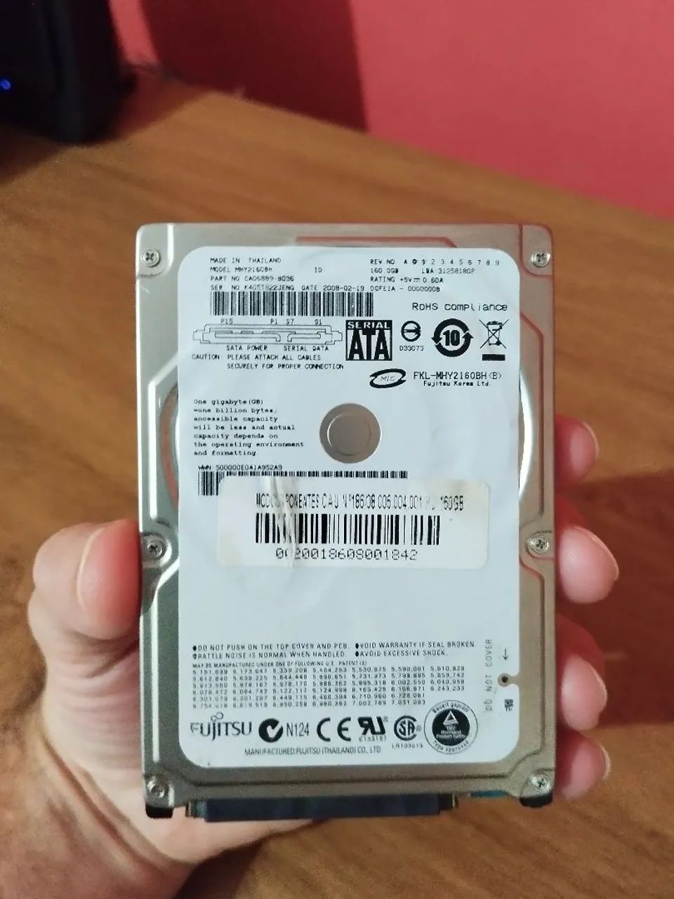 HD Fujitsu 160 GB SATA 2,5" - Funcionando Perfeitamente (Envio)