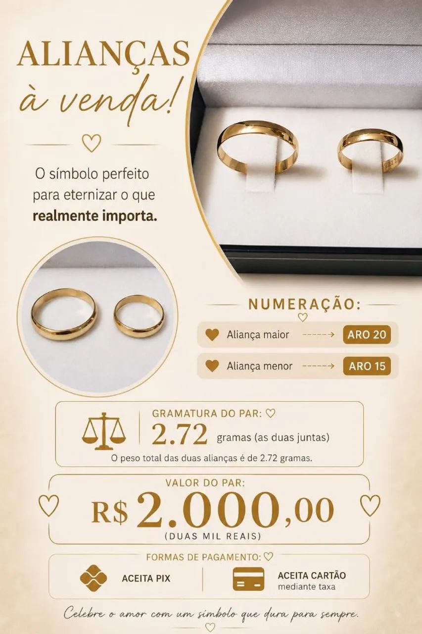 Vendo par de alianças!
