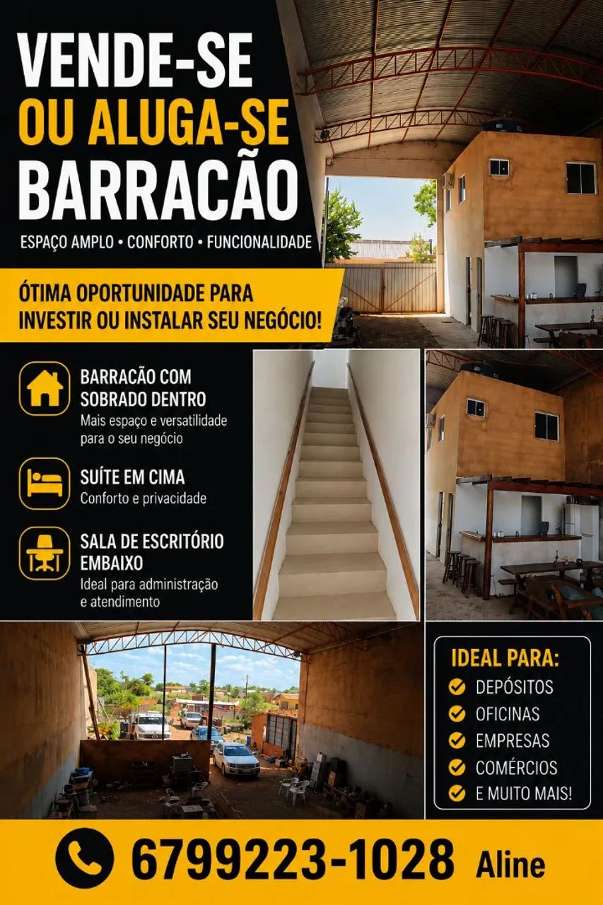Barracão a venda com casa e suíte  - Foto 5