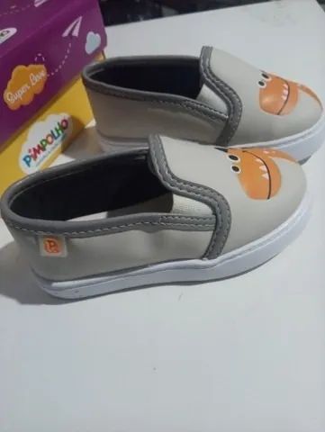 tênis novo infantil pimpolho cinza/laranja  - Foto 2