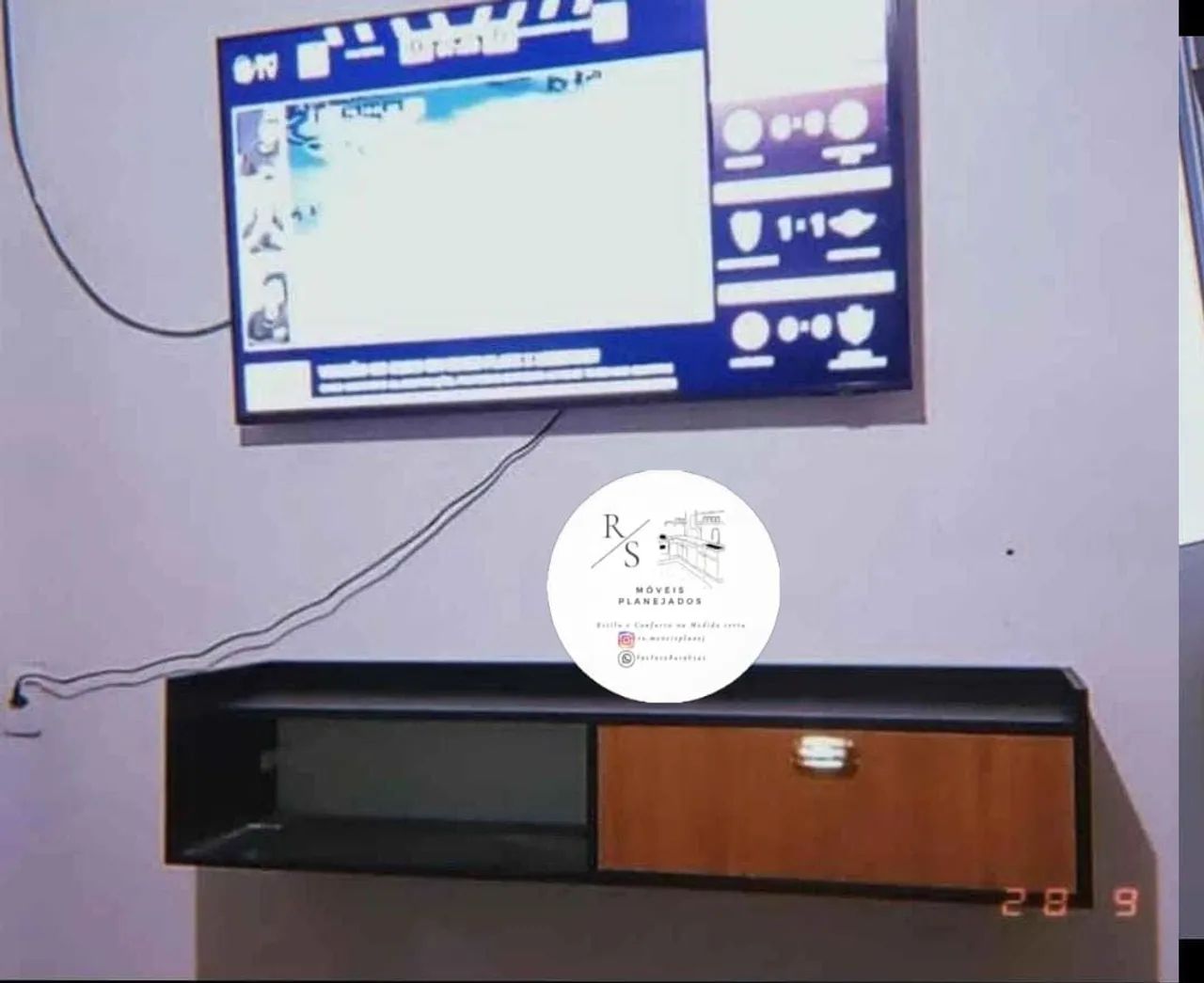 Rack suspenso em mdf, pra TV até 50 polegadas, entrega e estalação grátis 