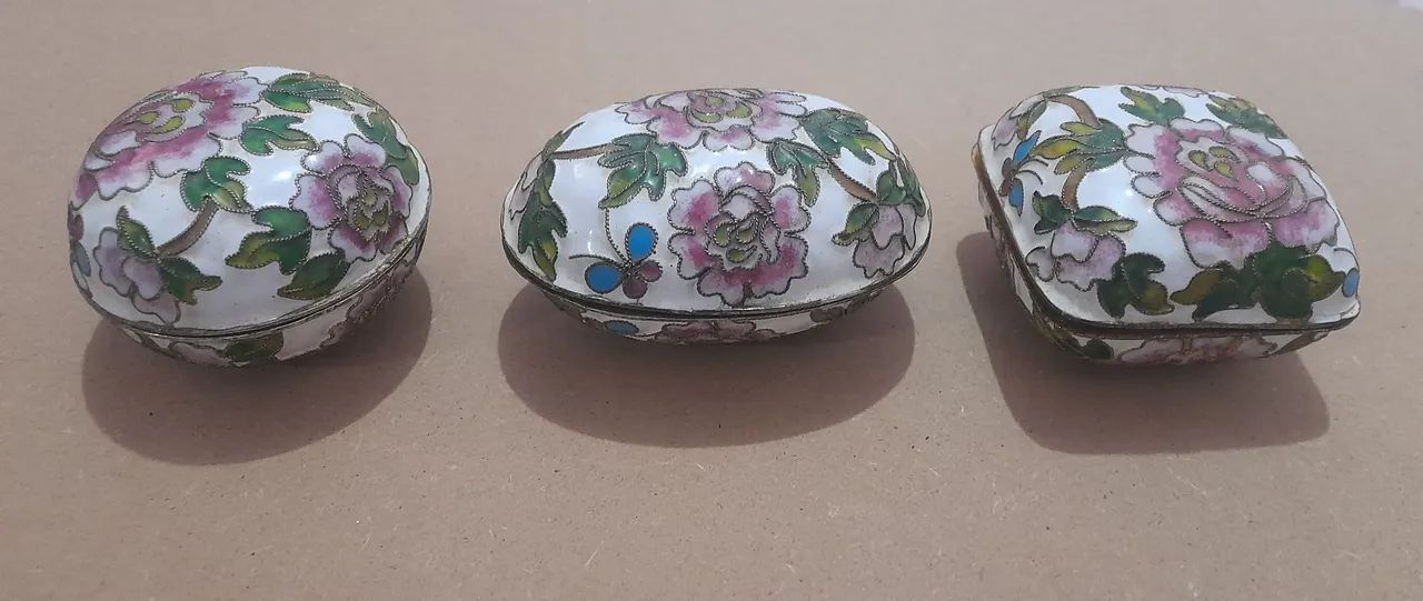Decoração chinesa de metal esmaltada antigo - Foto 4