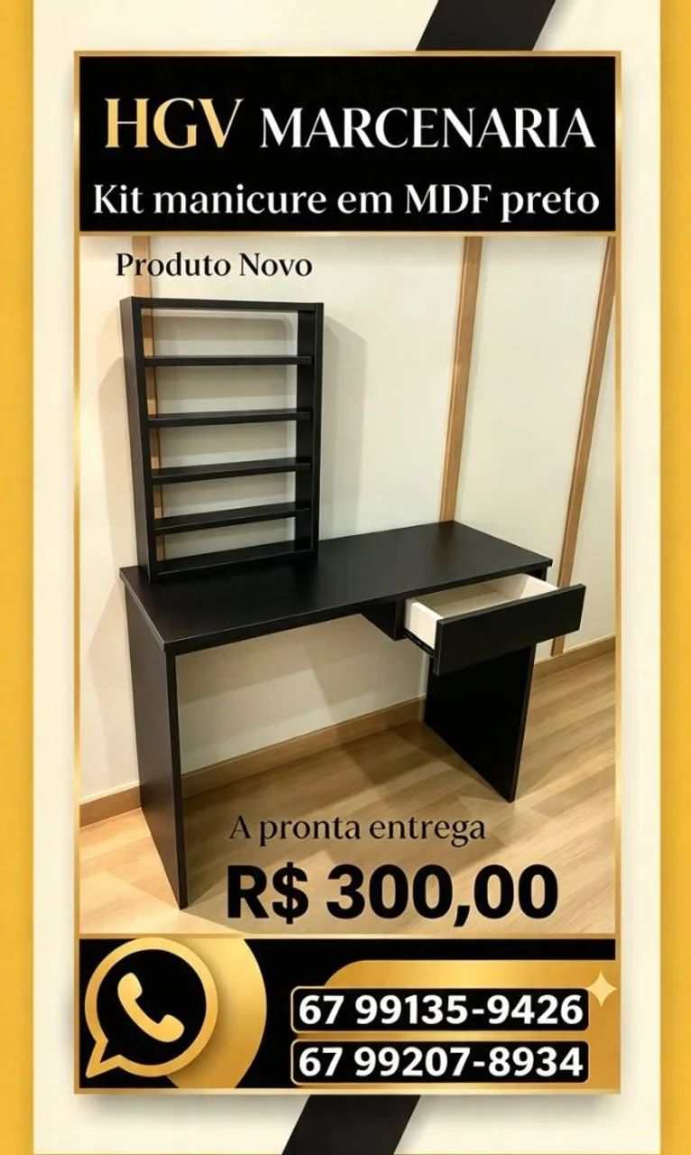Promoção kit manicure em MDF preto  - Foto 2