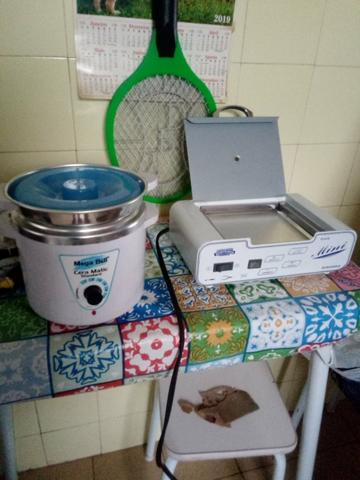 Estufa esterilizadora/panela de depilação nunca usados