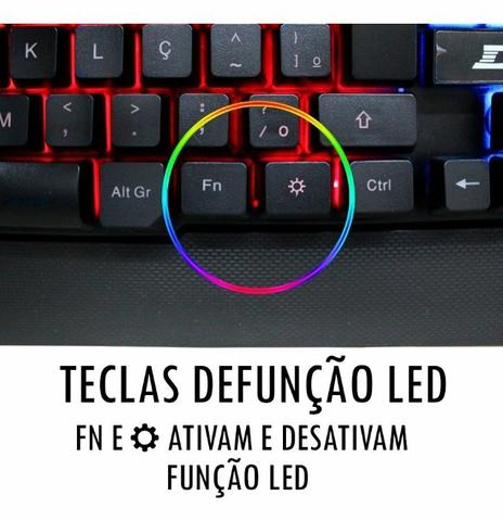 Teclado Gamer Semi Mecânico Led Usb - Foto 3