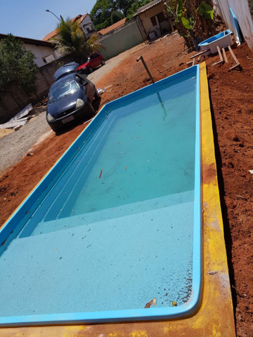 Piscina de fibra Com praia 5,60x2,60