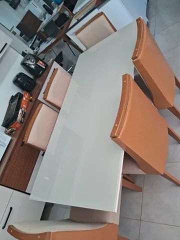 Conjunto de mesa 6 cadeiras 100% MDF ( Mesa nevada ) - Foto 2