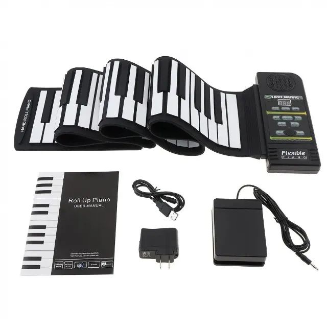 Teclado Musical Piano Digital em Silicone Flexivel Instrumento