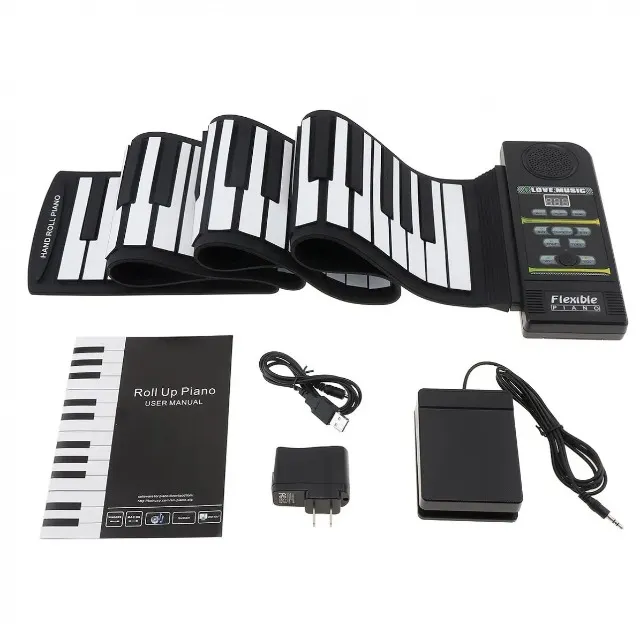 Kit de piano para teclado com toque de tecla RockJam 61 com bancada
